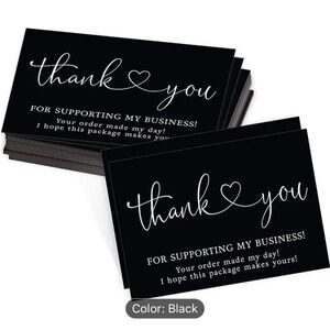 Black Thank You Cards
